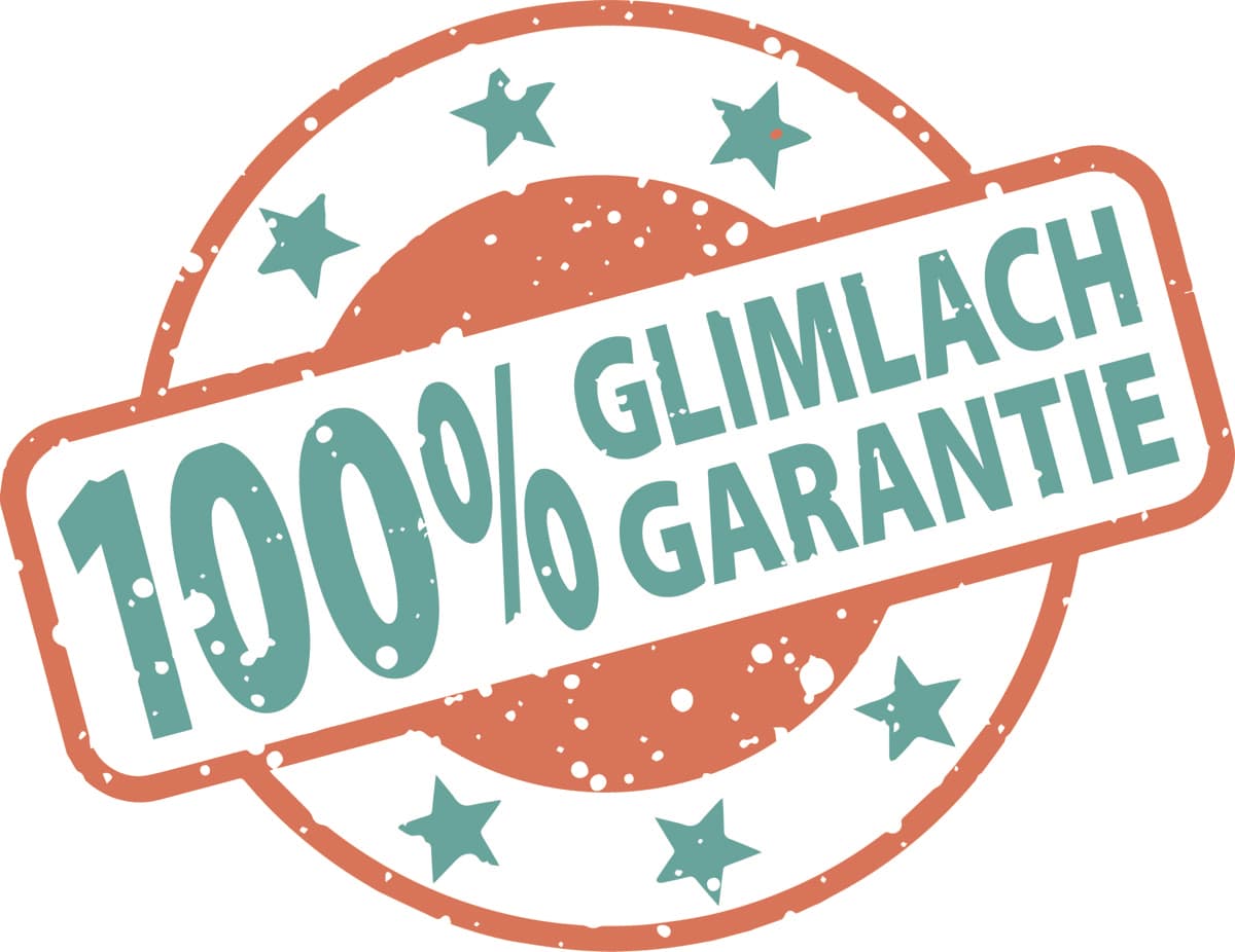 Stempel met de tekst 100 procent glimlachgarantie